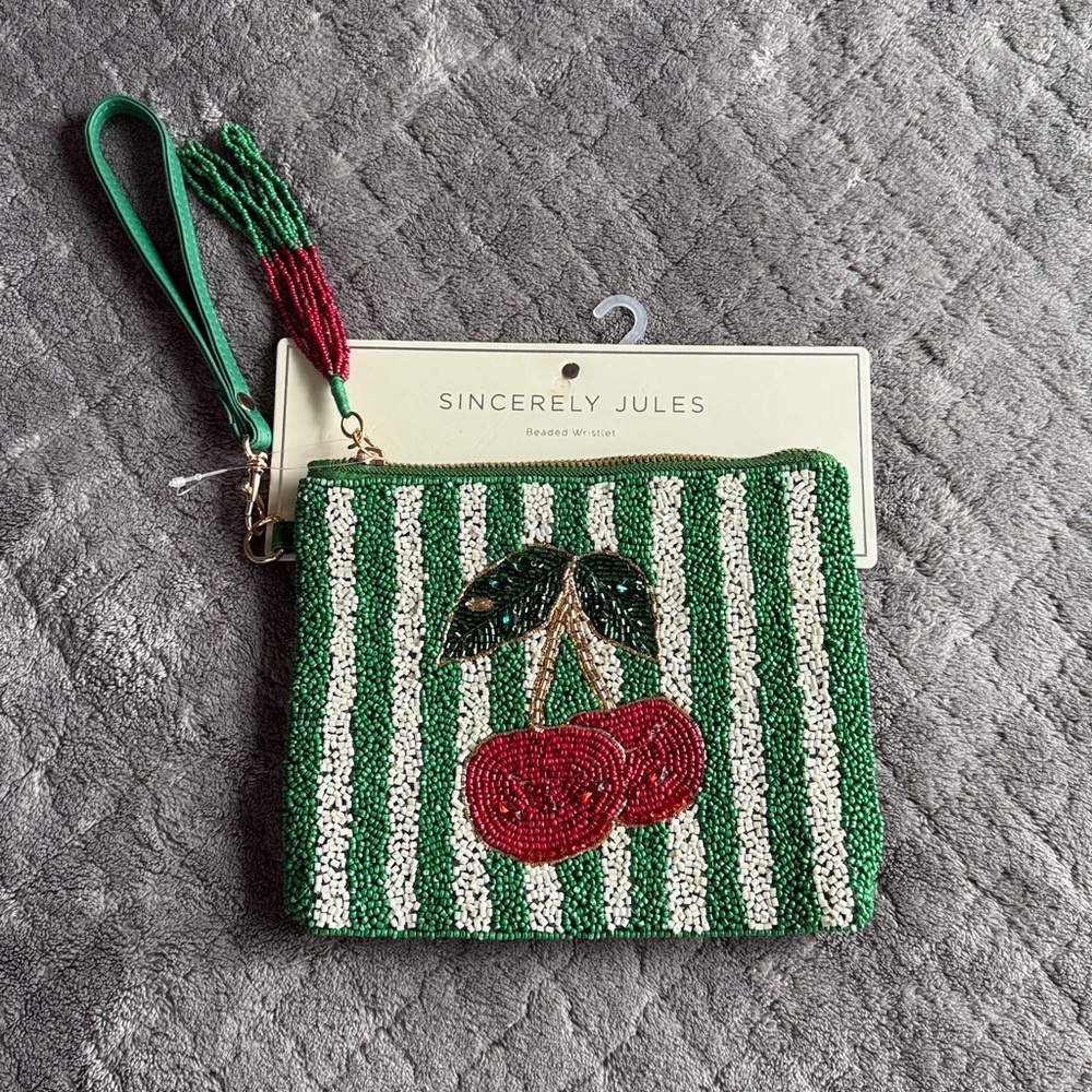 Sincerely Jules Cherry Beaded Wristlet - Picture 2 of 3